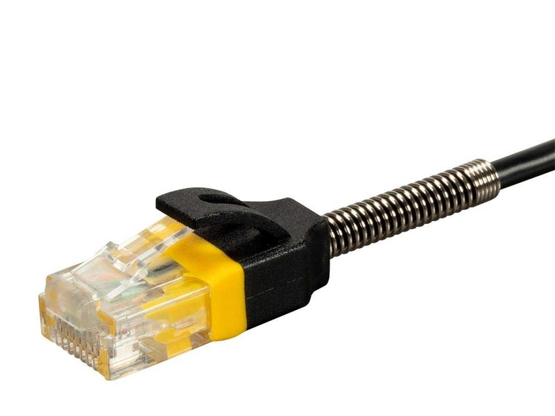 Monoprice Cat6 Ethernet Patch Cable - Snagless, Reinforced, 550MHz, UTP, 30AWG, 1 Feet, Black - SlimRun Series - Image 3